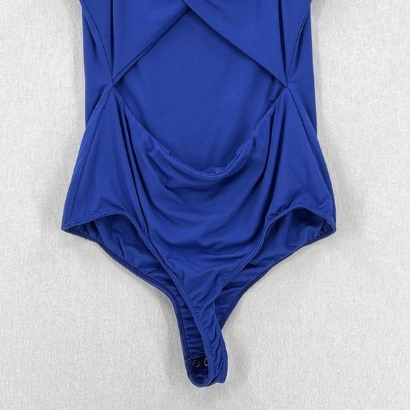 ENZA COSTA Bodysuit Womens Medium Blue Twist Open Back Tank Cami Tank Top NEW - Picture 6 of 14